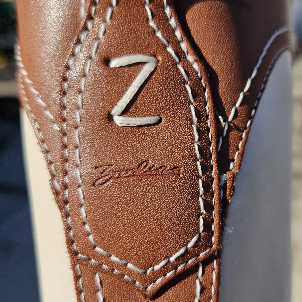 Zodiac Dawson Western Tall Boots - Brown/Cream Leather - Size 5.5M- NEW - Picture 14 of 16